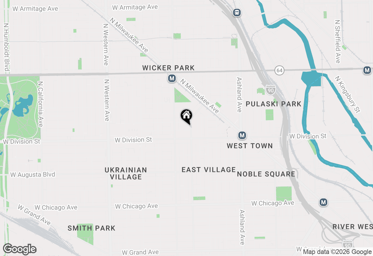 Map of 1914 W Crystal Street #1F, Chicago, IL 60622