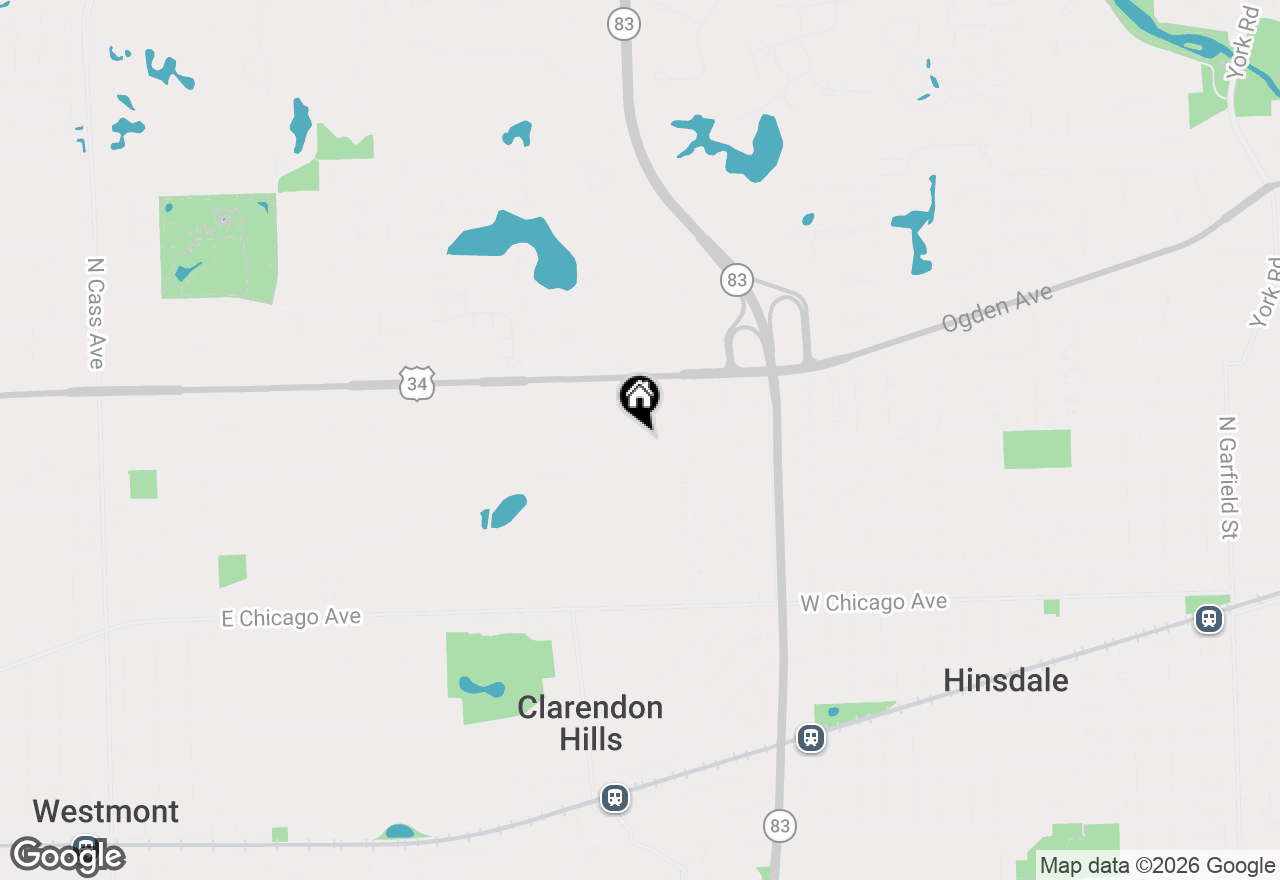 Map of 126 Naperville Road, Clarendon Hills, IL 60514