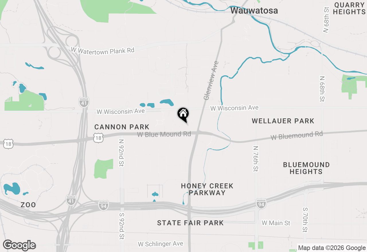 Map of 9000 W Park Hill Ave, Milwaukee, WI 53226