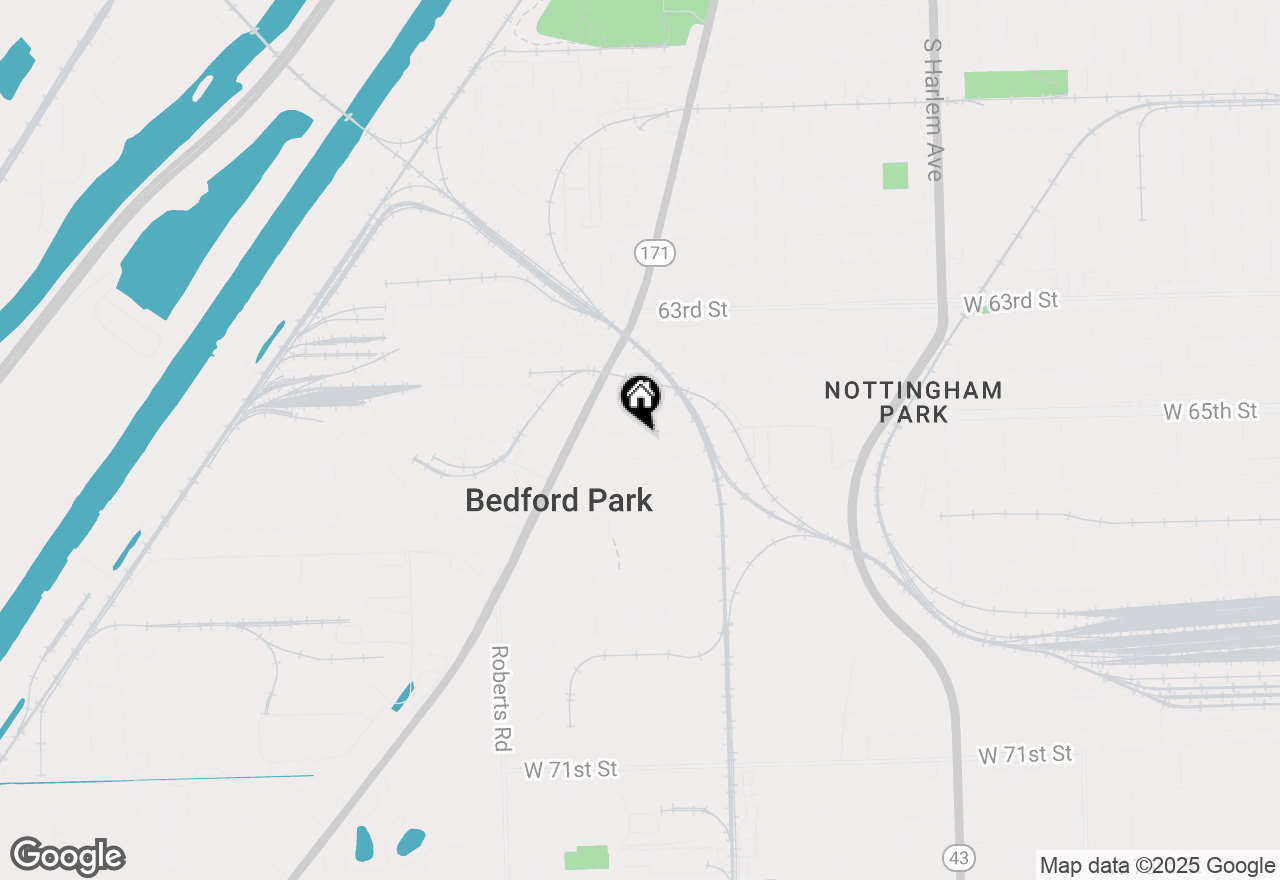 Map of 7714 W 65th Place, Bedford Park, IL 60501