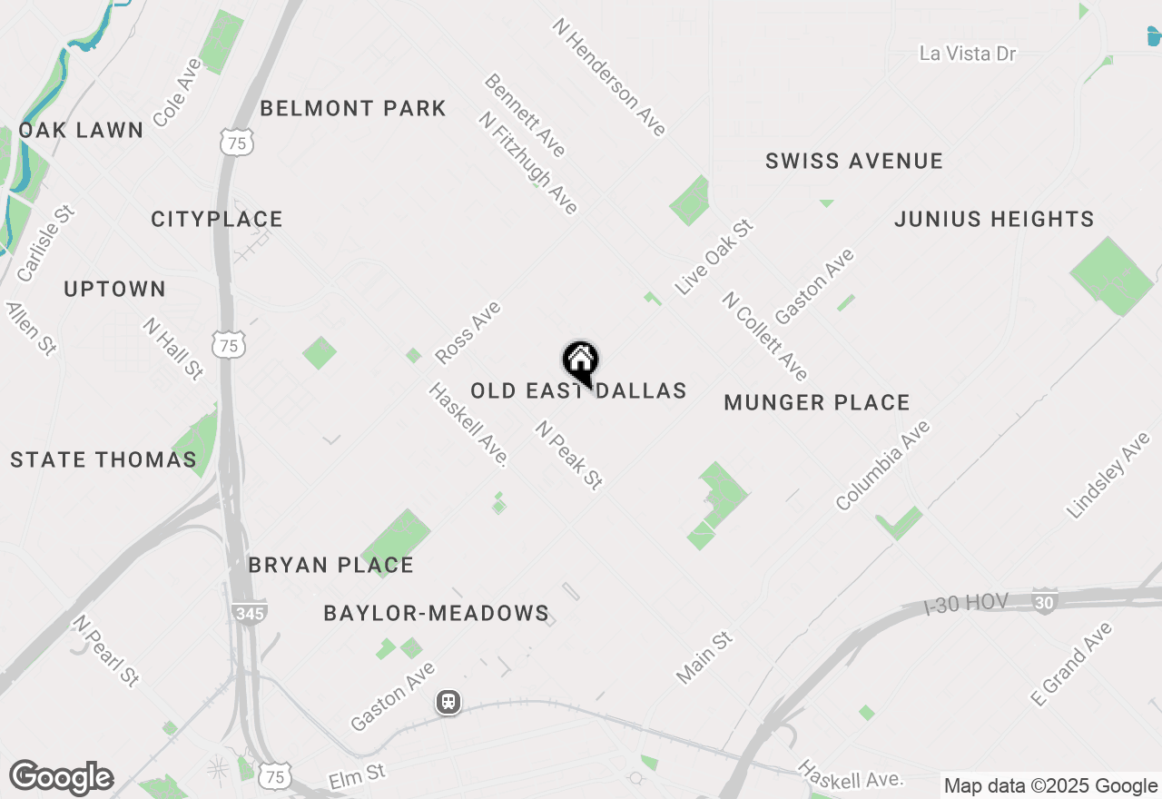 Map of 4422 Live Oak Street, Dallas, TX 75204