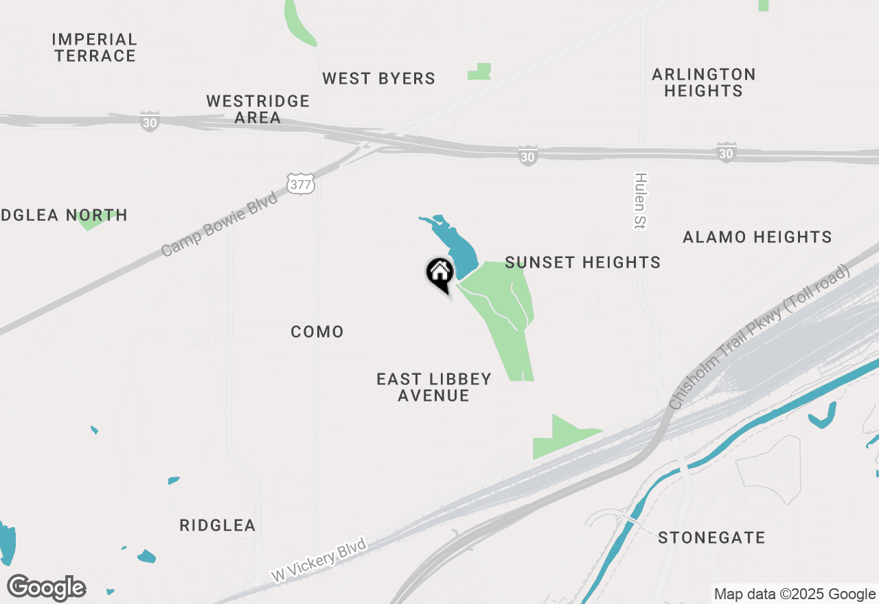 Map of 5233 Wellesley Avenue, Fort Worth, TX 76107