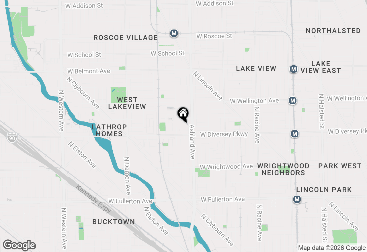 Map of 1638 W Wolfram Street, Chicago, IL 60657