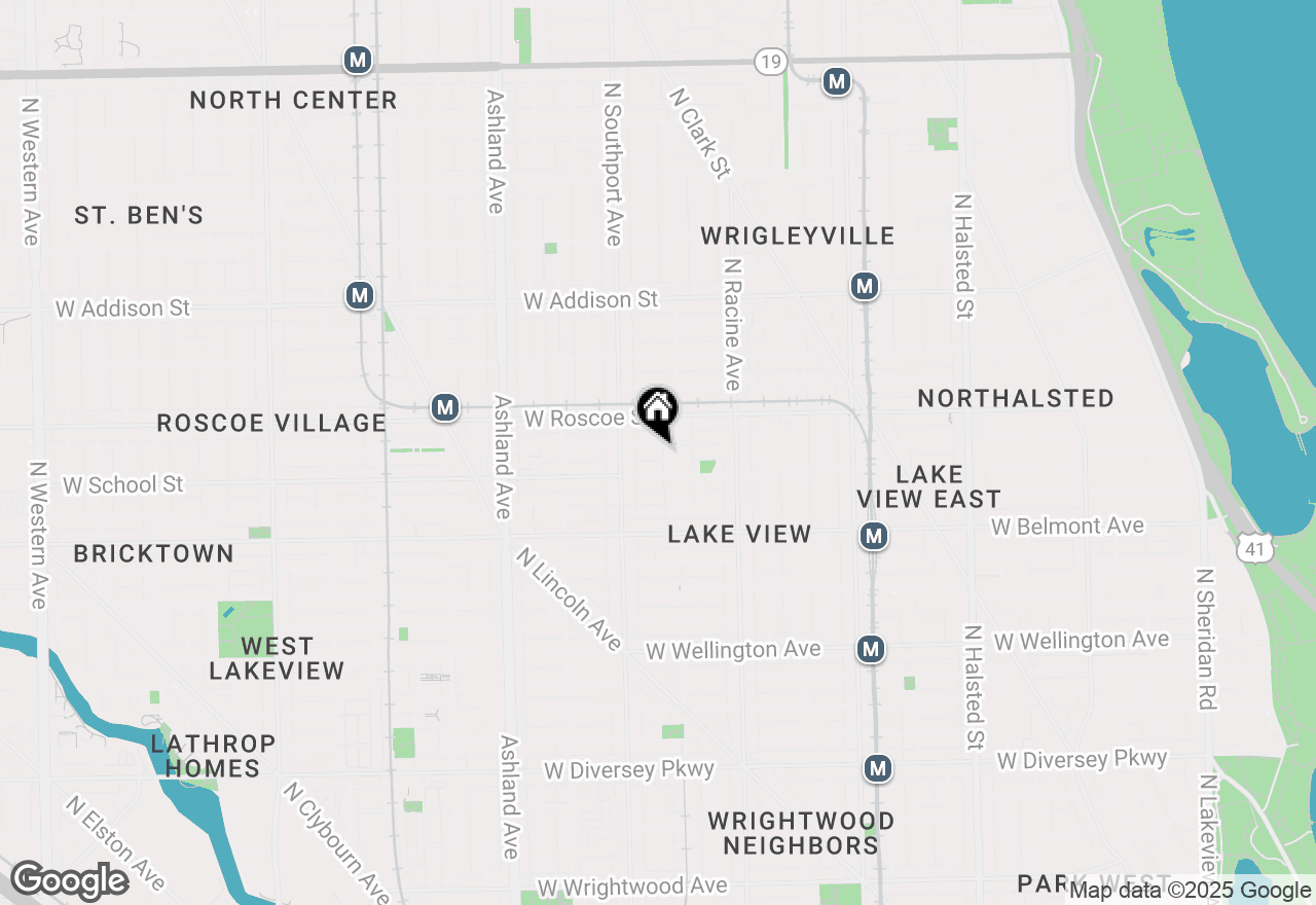 Map of 1321 W Henderson Street #1F, Chicago, IL 60657