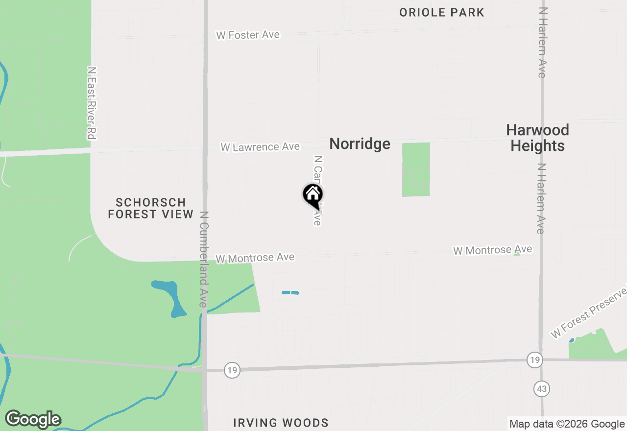 Map of 4515 N Redwood Drive, Norridge, IL 60706
