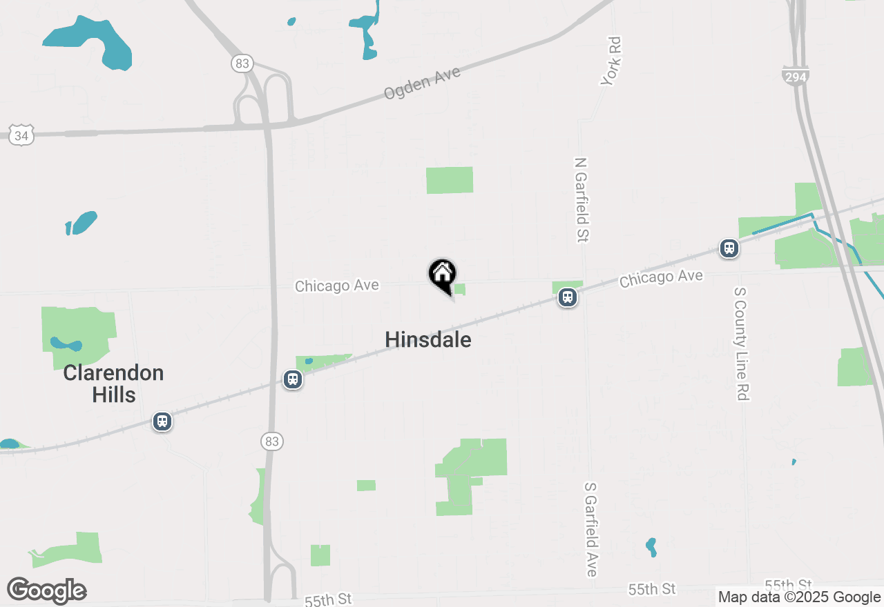 Map of 28 S Clay Street, Hinsdale, IL 60521