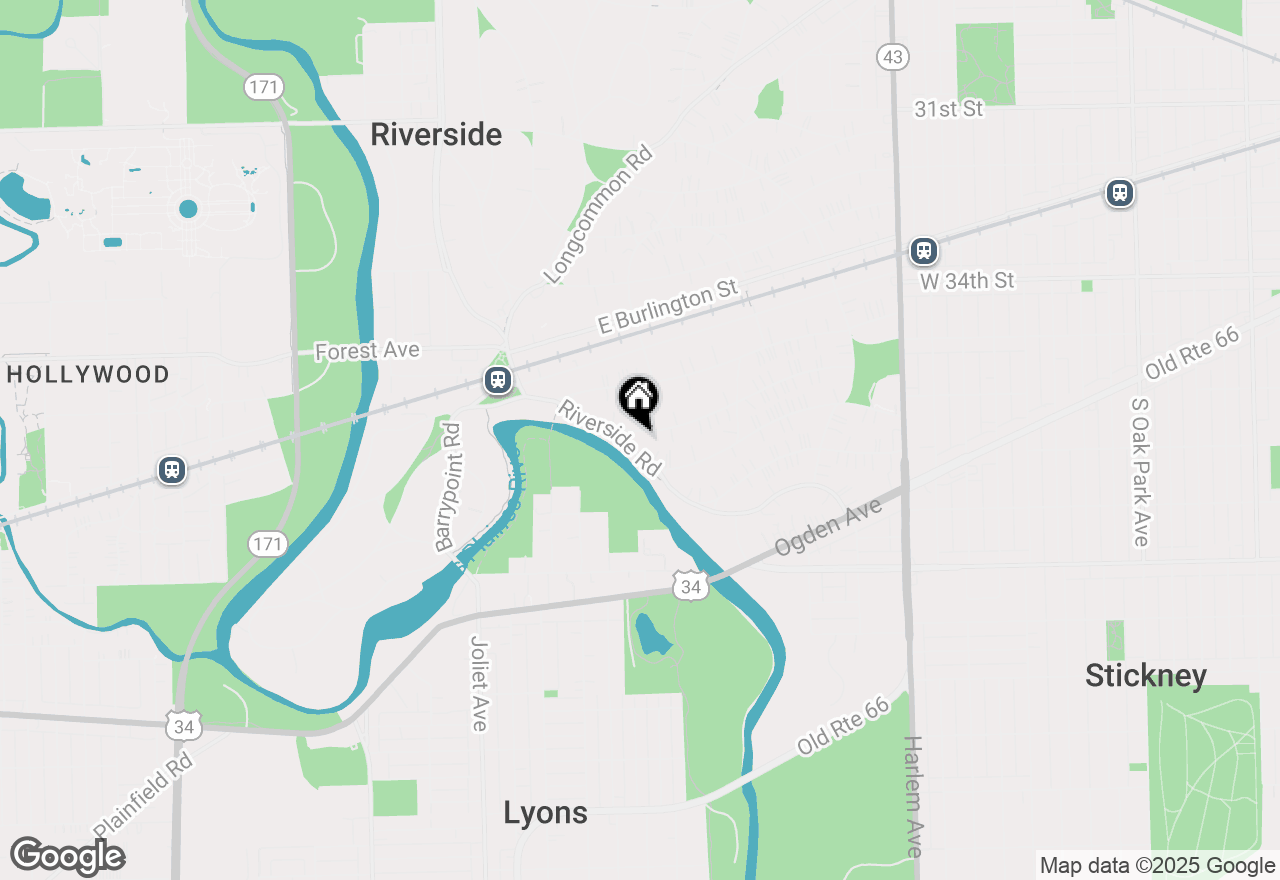 Map of 128 Riverside Road, Riverside, IL 60546