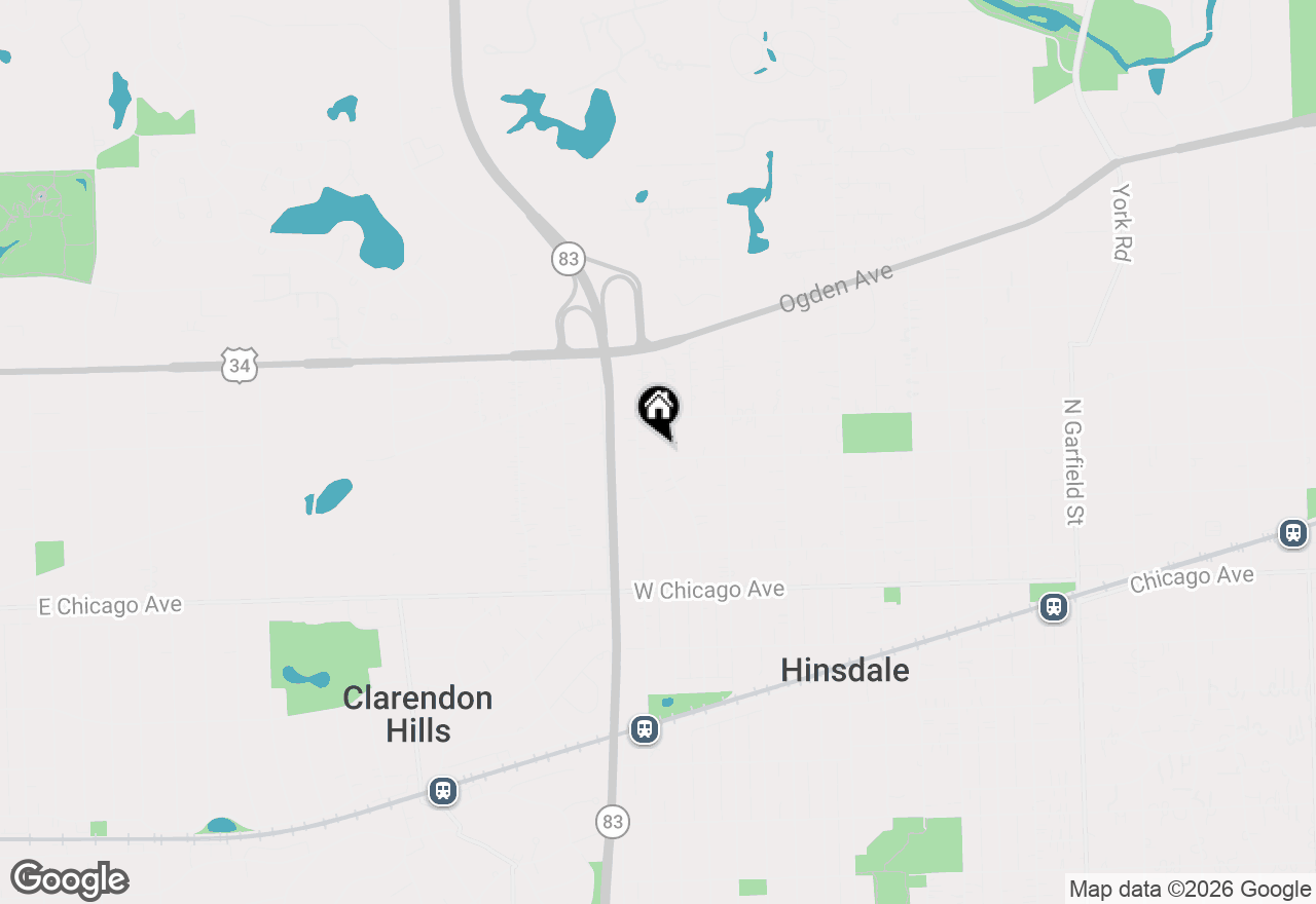 Map of 805 W Hickory Street, Hinsdale, IL 60521