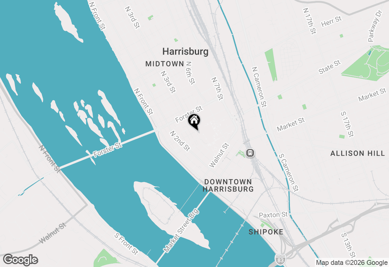 Map of 512 N 3rd Street, Harrisburg, PA 17101