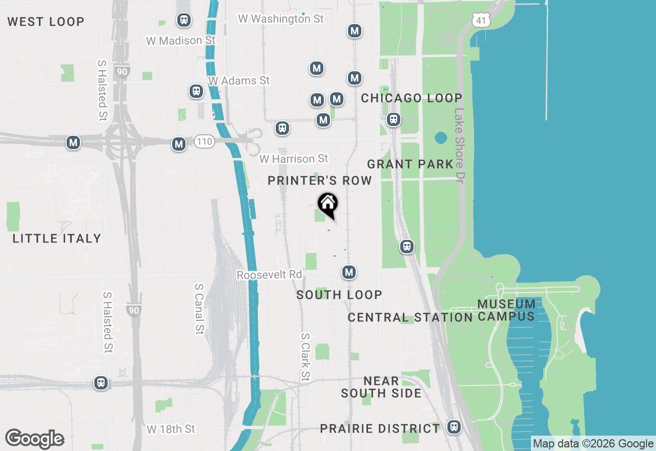 Map of 901 S Plymouth Court #1204, Chicago, IL 60605