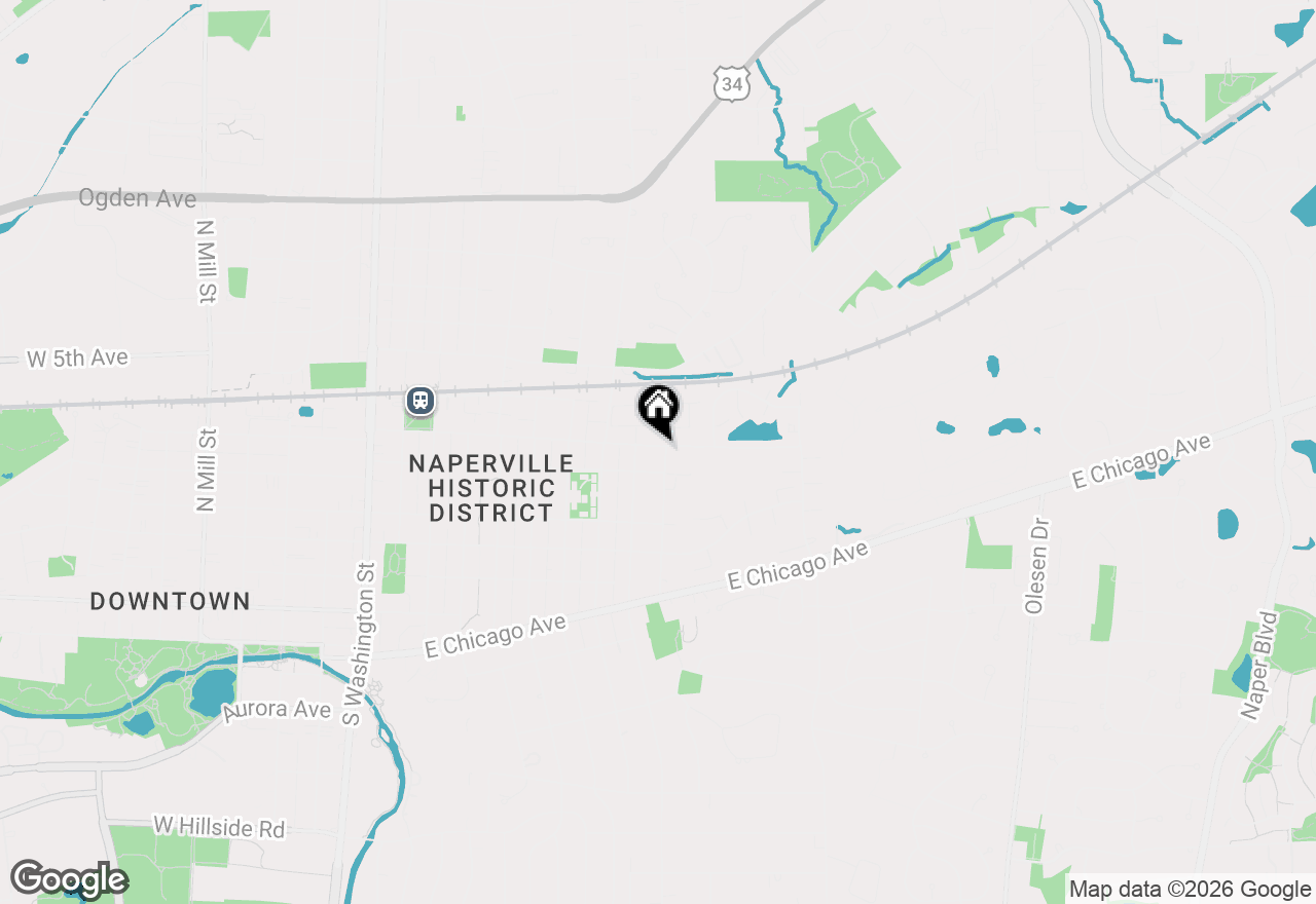 Map of 219 N Huffman Street, Naperville, IL 60540