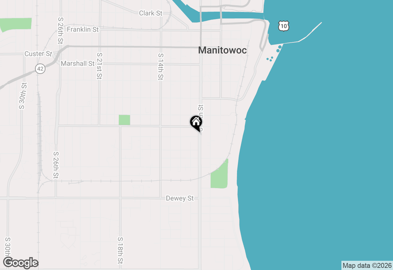 Map of 1012 Manila St, Manitowoc, WI 54220