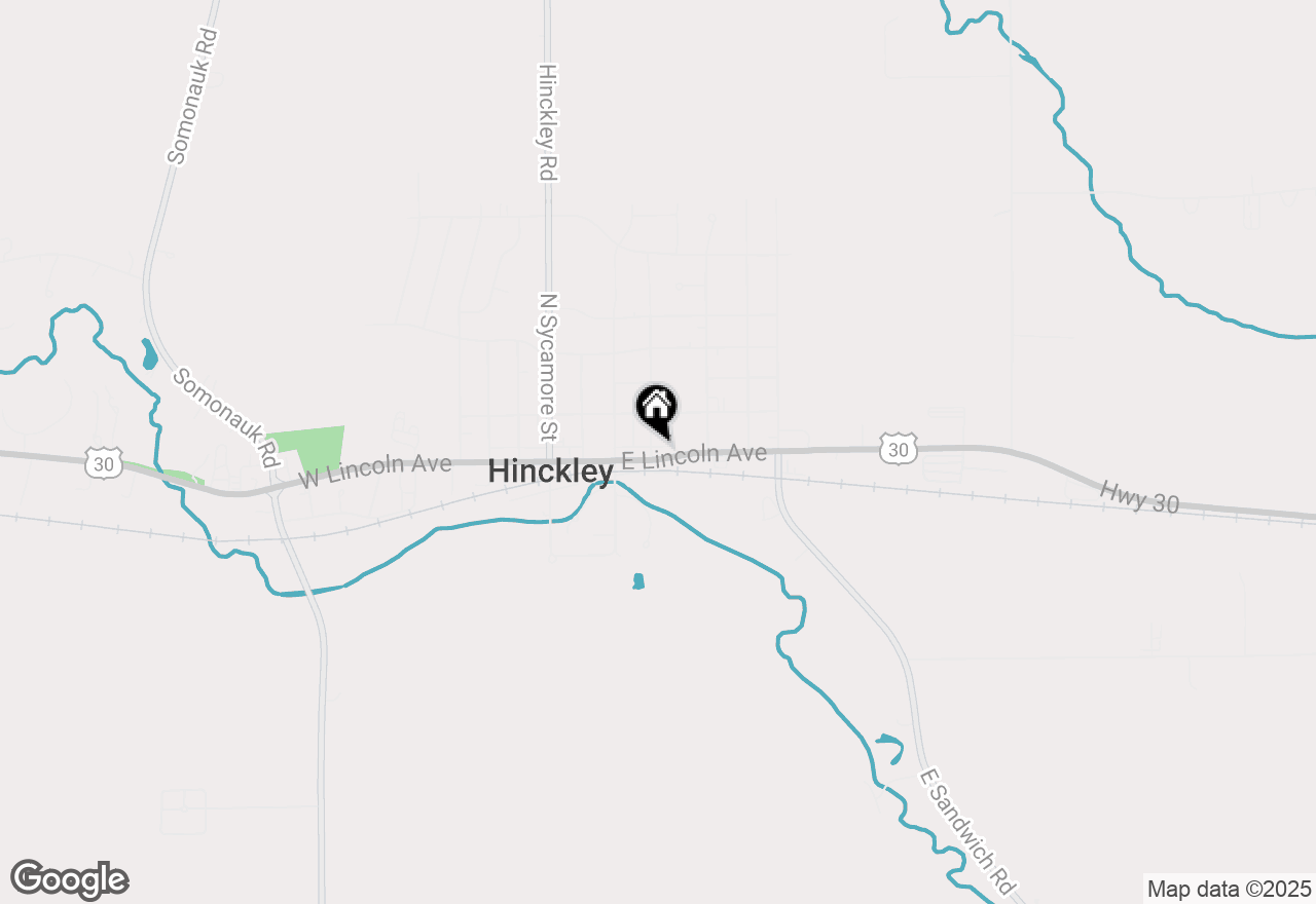 Map of 408 E Lincoln Avenue, Hinckley, IL 60520