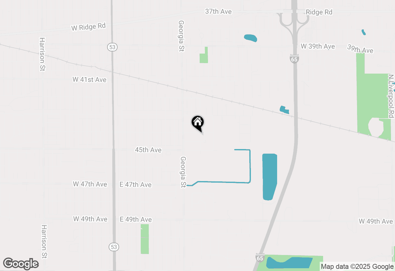 Map of 933 E 44th Place, Gary, IN 46409