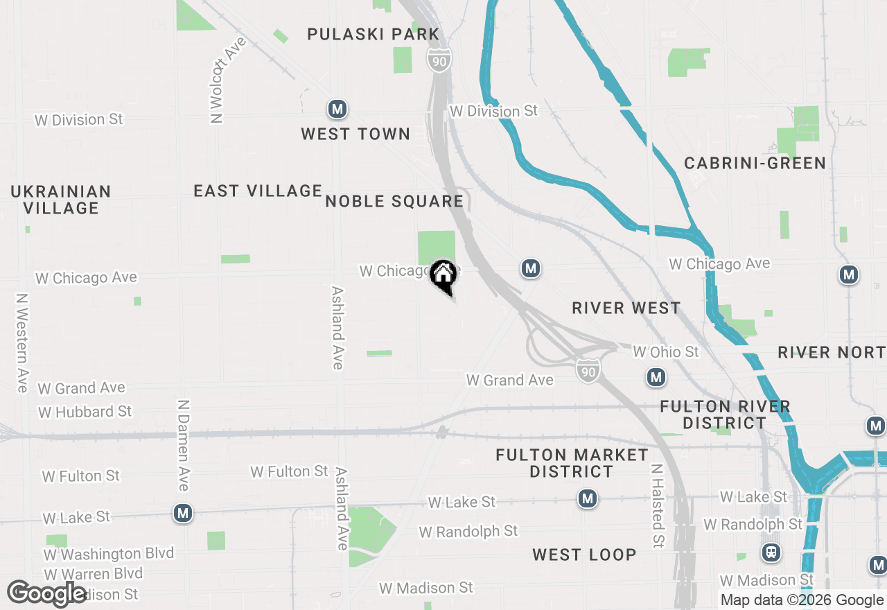 Map of 1326 W Huron Street #3, Chicago, IL 60642