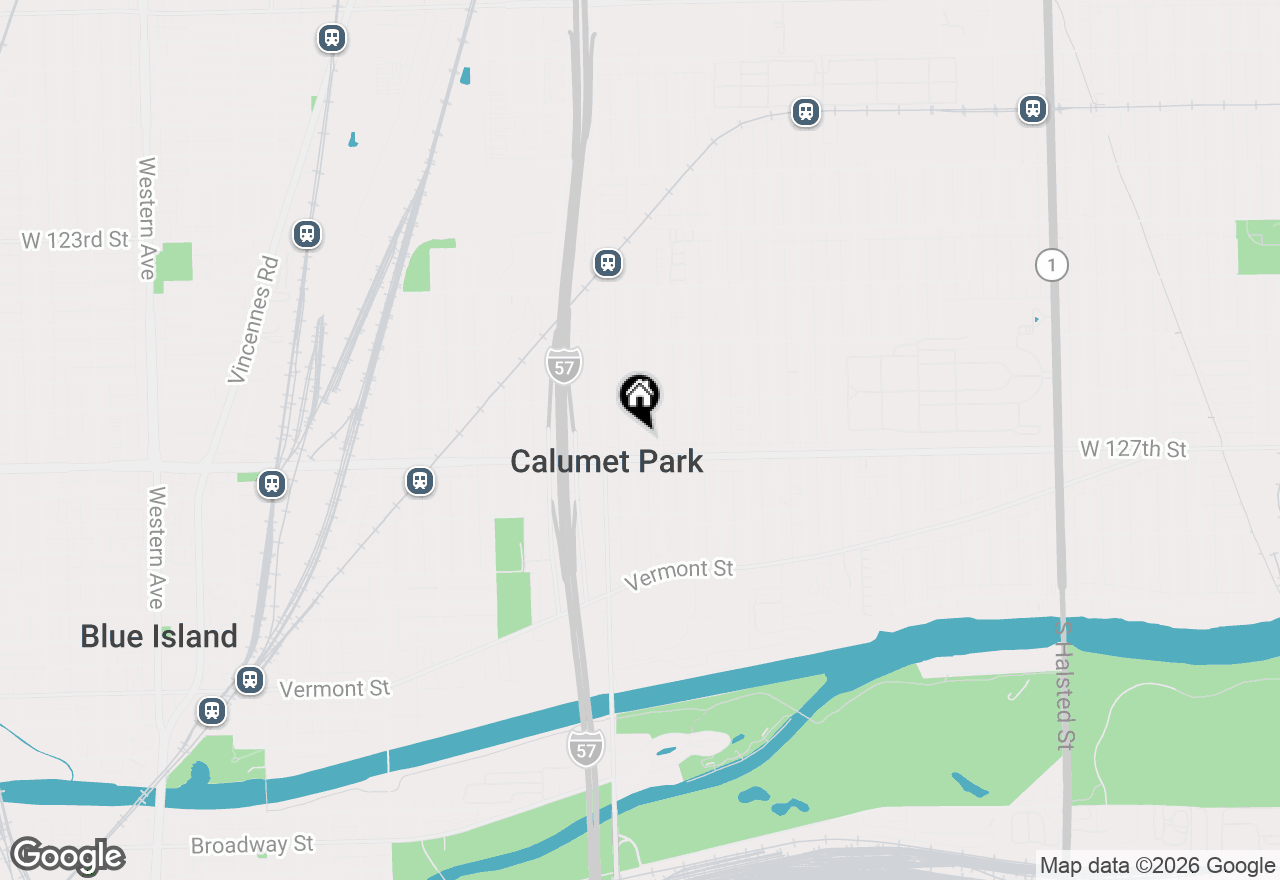 Map of 12631 S Justine Street, Calumet Park, IL 60827