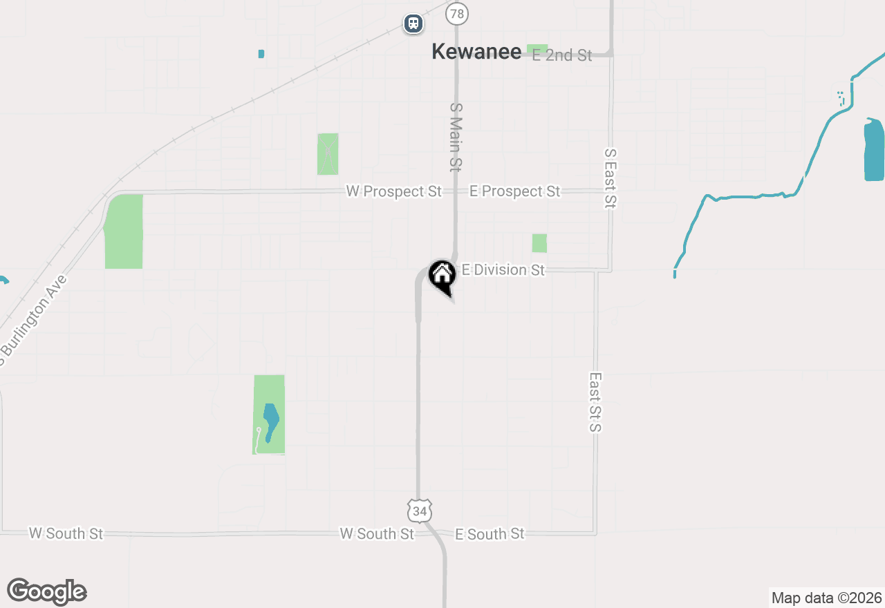 Map of 124 E Mill Street, Kewanee, IL 61443