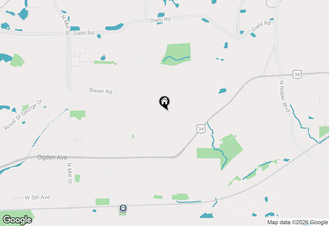 Map of 1308 N Wright Street, Naperville, IL 60563