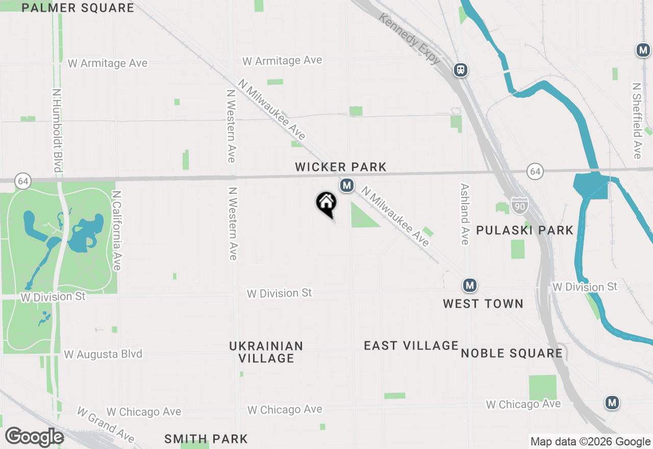 Map of 1407 N Hoyne Avenue, Chicago, IL 60622