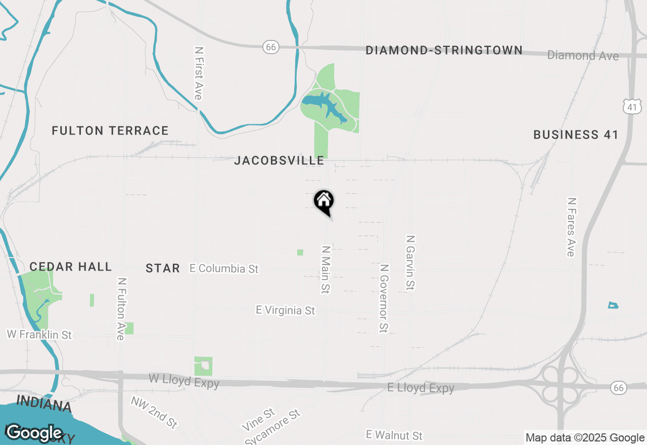 Map of 1110 N Main Street, Evansville, IN 47710