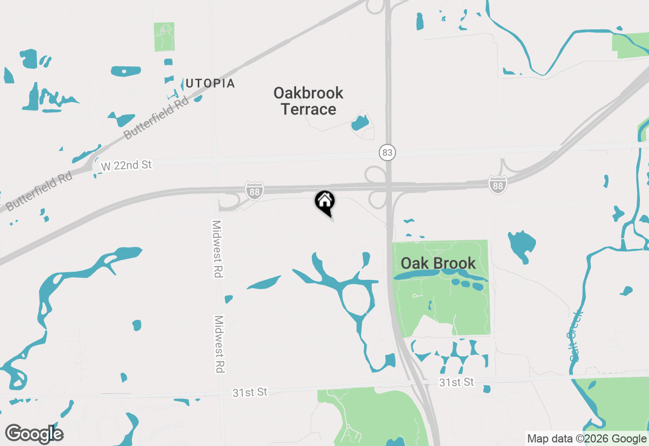 Map of 14 Hamilton Lane, Oak Brook, IL 60523