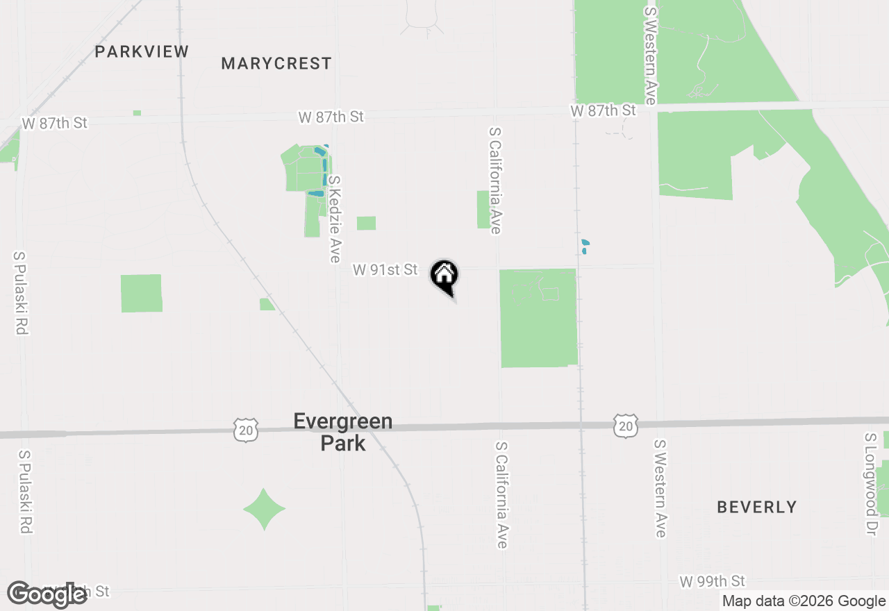Map of 2928 W 92nd Street, Evergreen Park, IL 60805