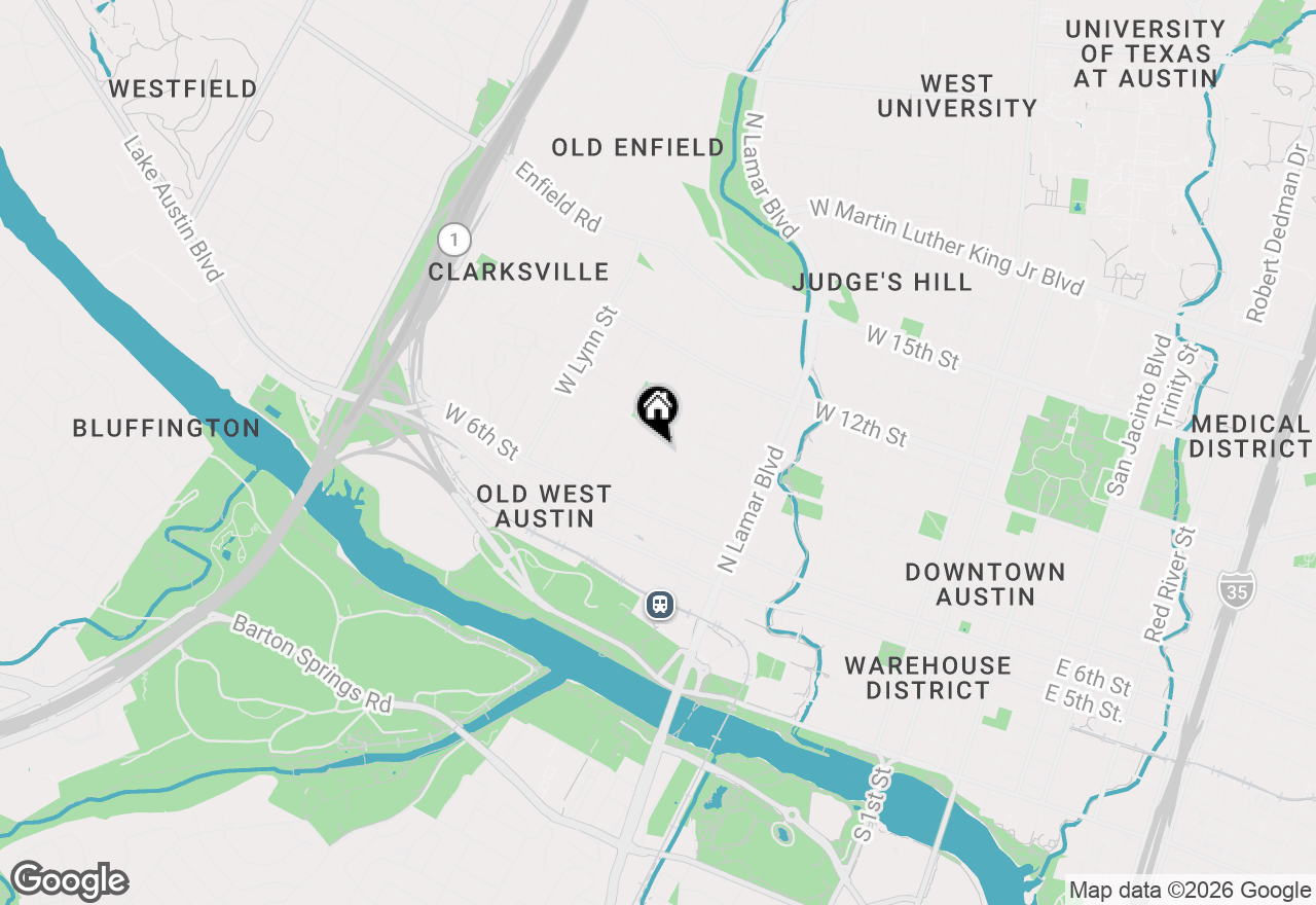 Map of 1214 W 8th St, Austin, TX 78703