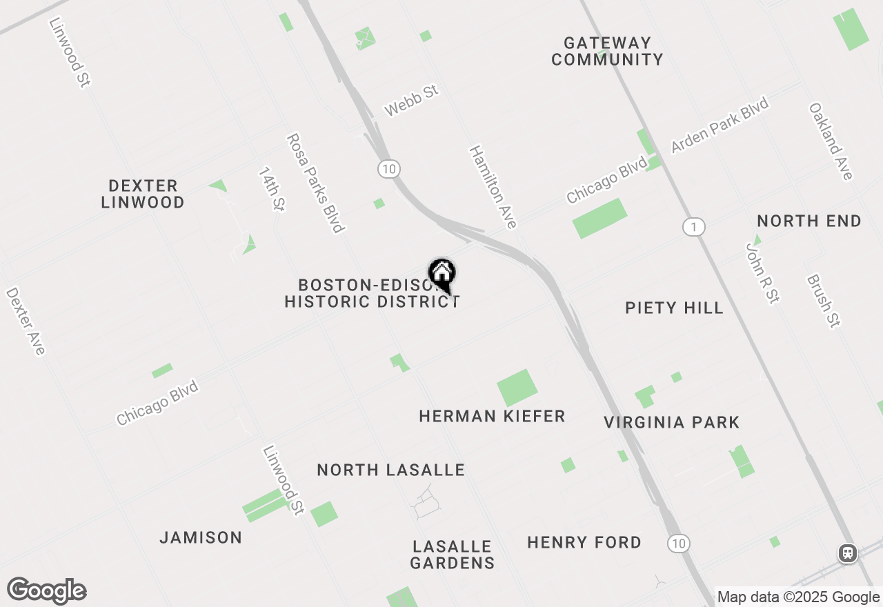 Map of 1550 Edison Street, Detroit, MI 48206