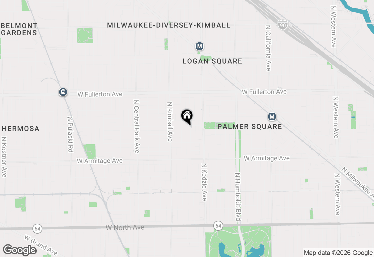 Map of 3261 W Palmer Street #G, Chicago, IL 60647