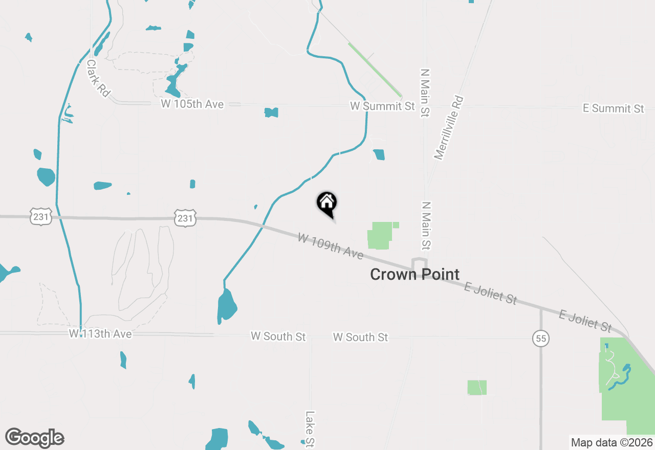 Map of 609 W North Street, Crown Point, IN 46307