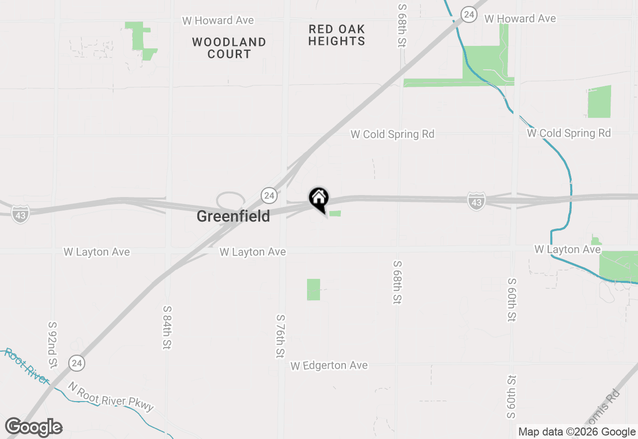 Map of 4615 S Woodland Dr, Greenfield, WI 53220