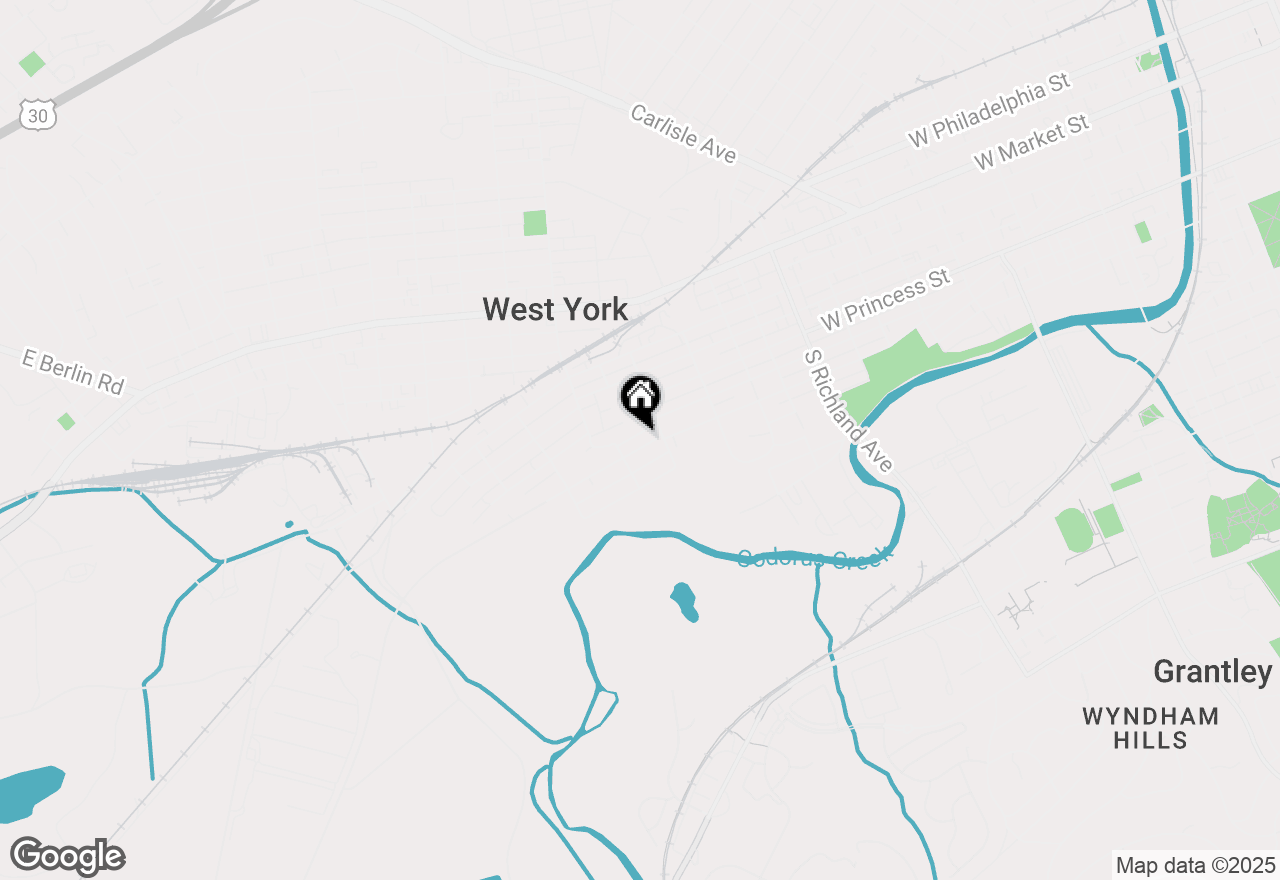 Map of 1321 W College Avenue, York, PA 17404