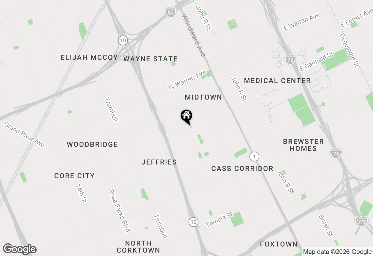 Map of 691 W Canfield Street, Detroit, MI 48201