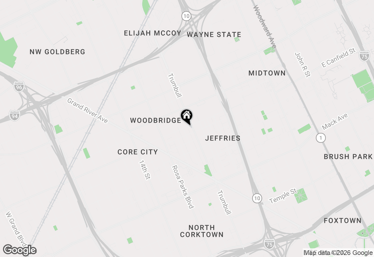 Map of 1535 W Canfield Street #3, Detroit, MI 48208