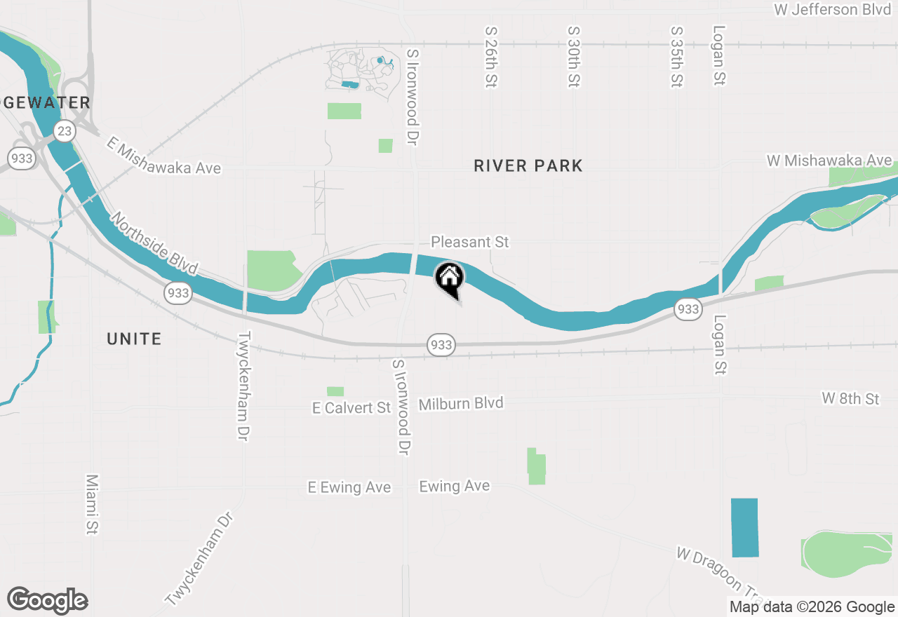 Map of 214 N Middleboro Street, Mishawaka, IN 46545