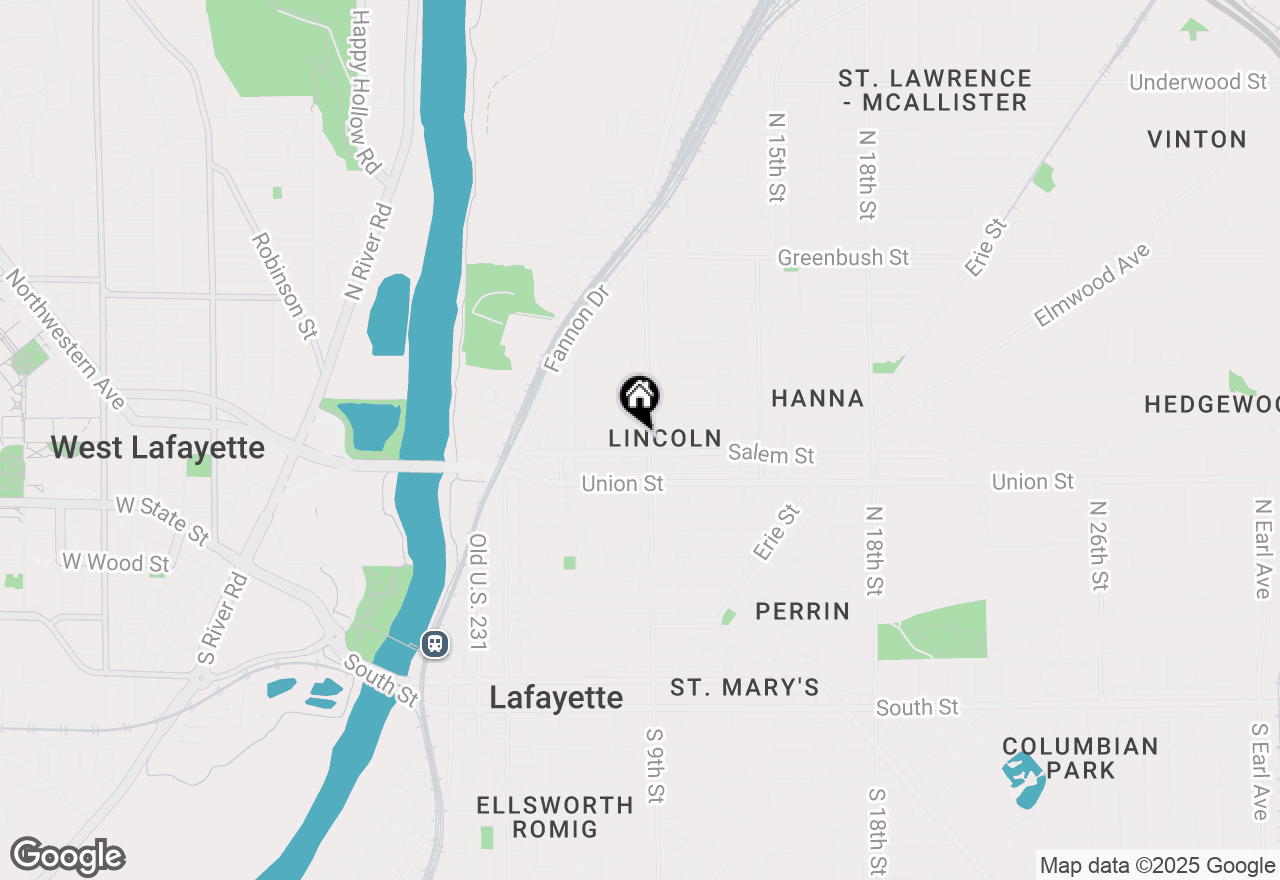 Map of 910 N 9th Street, Lafayette, IN 47904