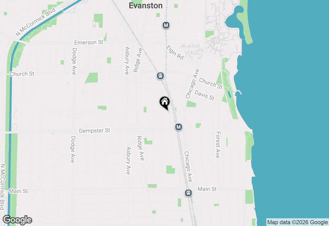 Map of 1414 Elmwood Avenue #1G, Evanston, IL 60201