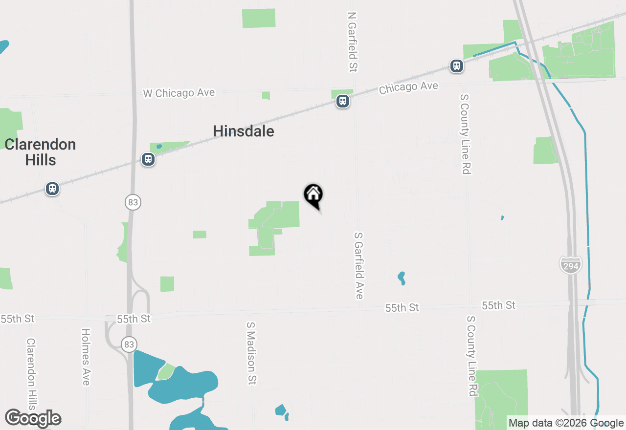 Map of 628 S Lincoln Street, Hinsdale, IL 60521