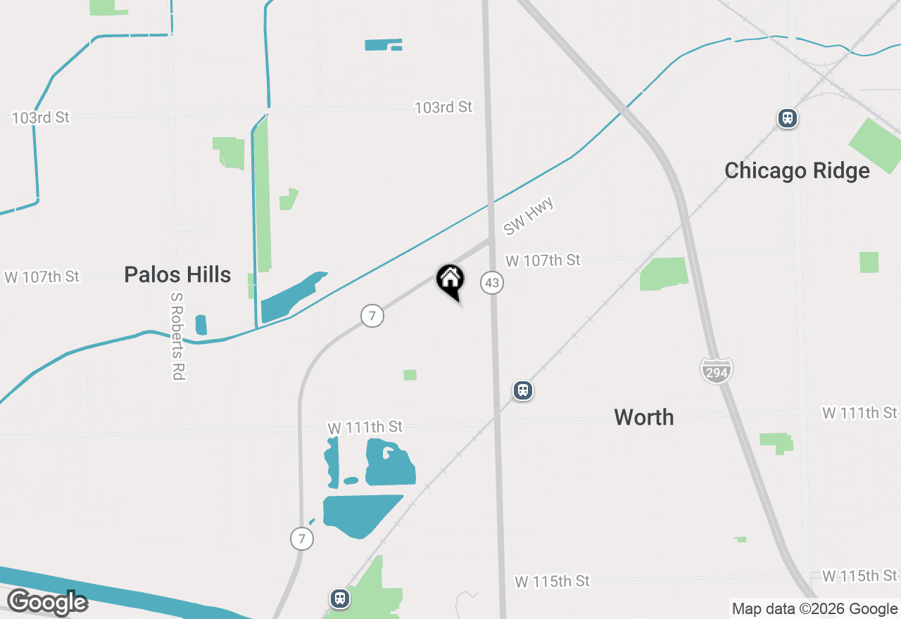 Map of 7300 W 108th Place, Worth, IL 60482