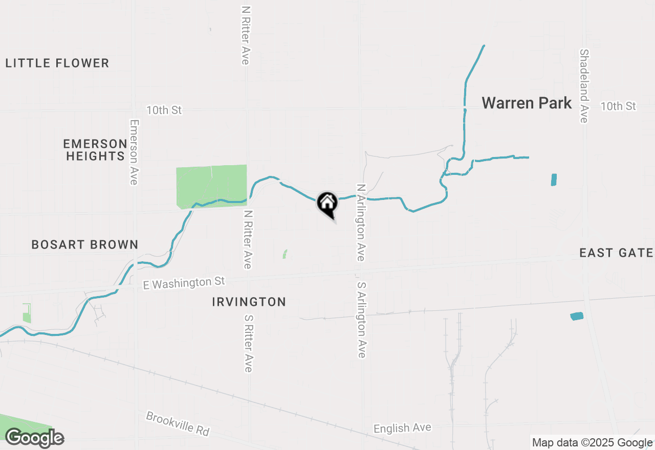 Map of 341 N Bolton Avenue, Indianapolis, IN 46219