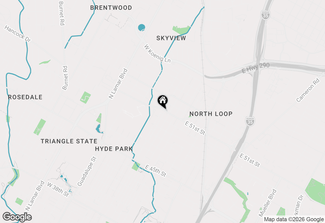 Map of 5017 Rowena Ave, Austin, TX 78751