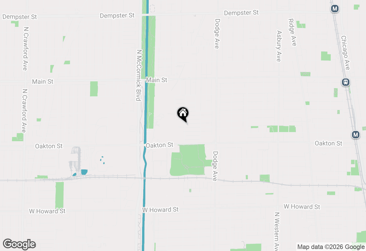 Map of 600 Hartrey Avenue, Evanston, IL 60202