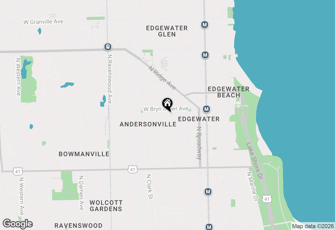 Map of 5536 N Glenwood Avenue #1F, Chicago, IL 60640