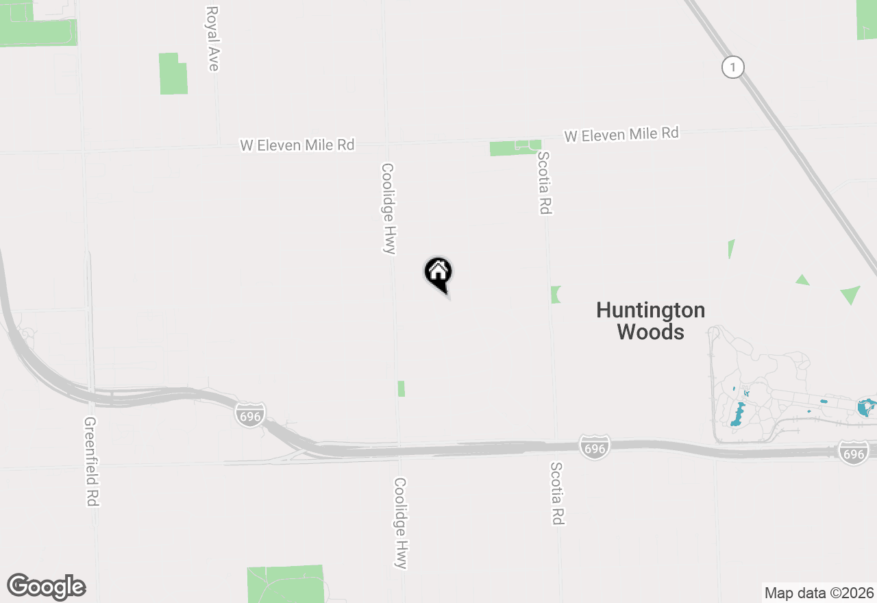 Map of 25830 Berkley Avenue, Huntington Woods, MI 48070