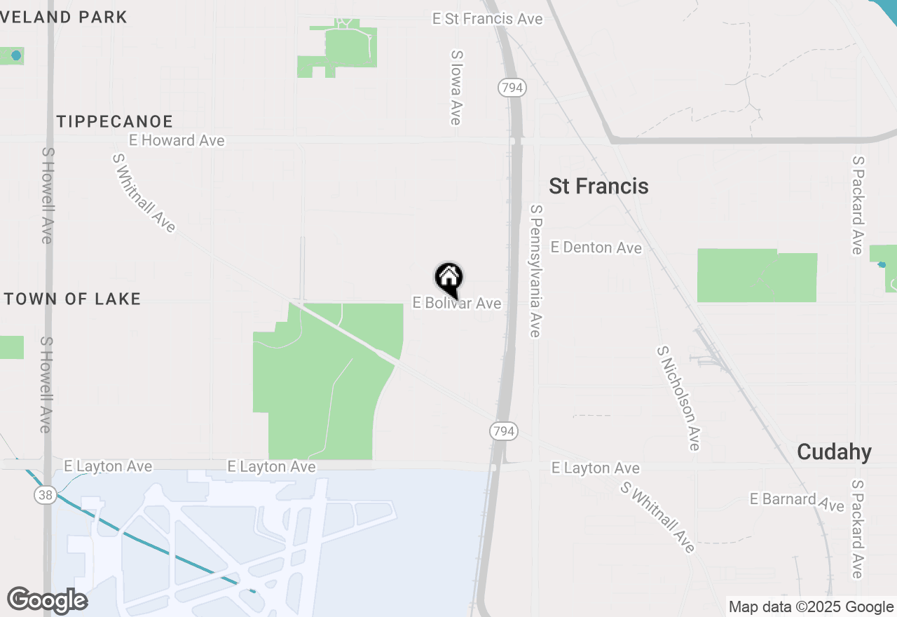 Map of 1921 E Bolivar Ave, St. Francis, WI 53235