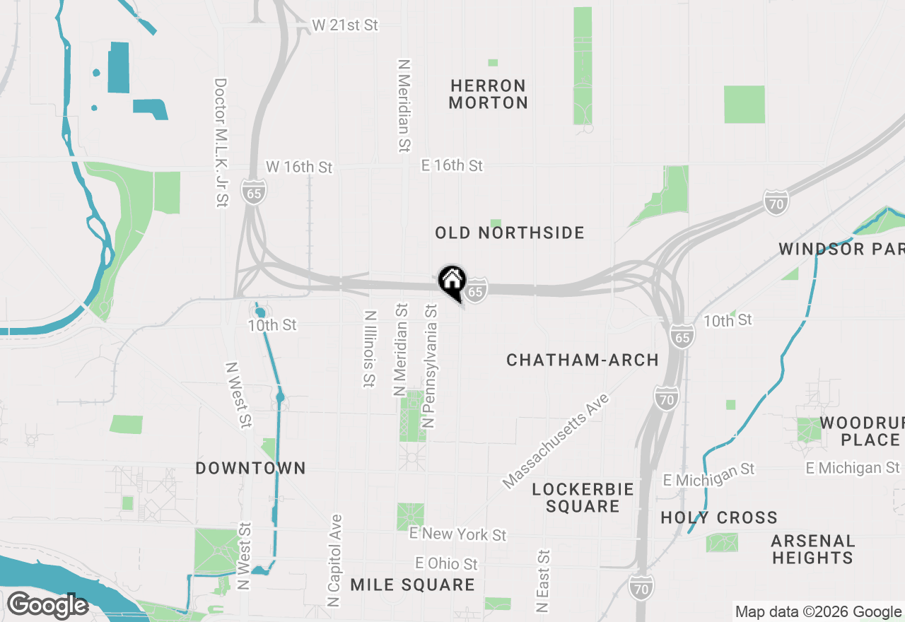 Map of 1010/1028 N Delaware Street, Indianapolis, IN 46202