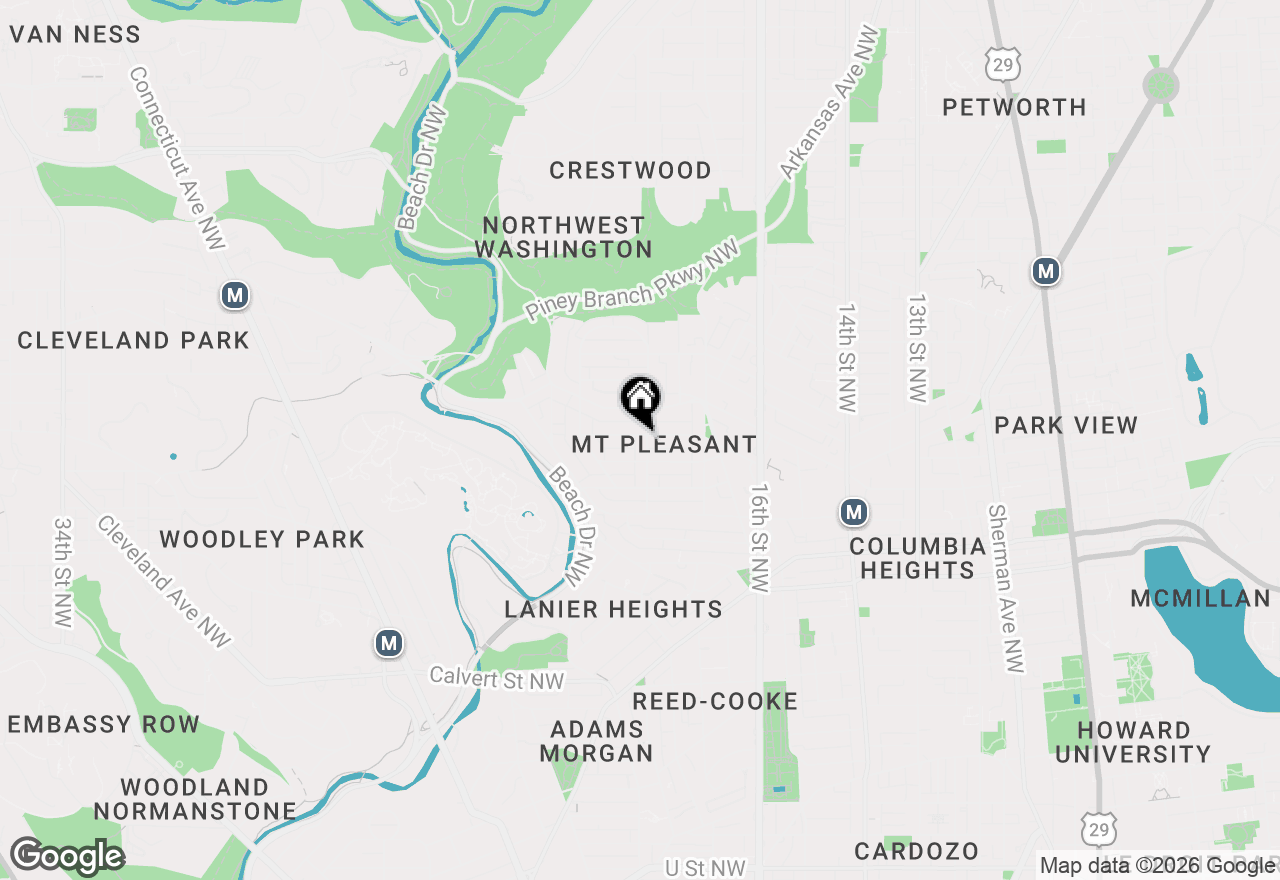 Map of 1802 Lamont Street Nw, Washington, DC 20010