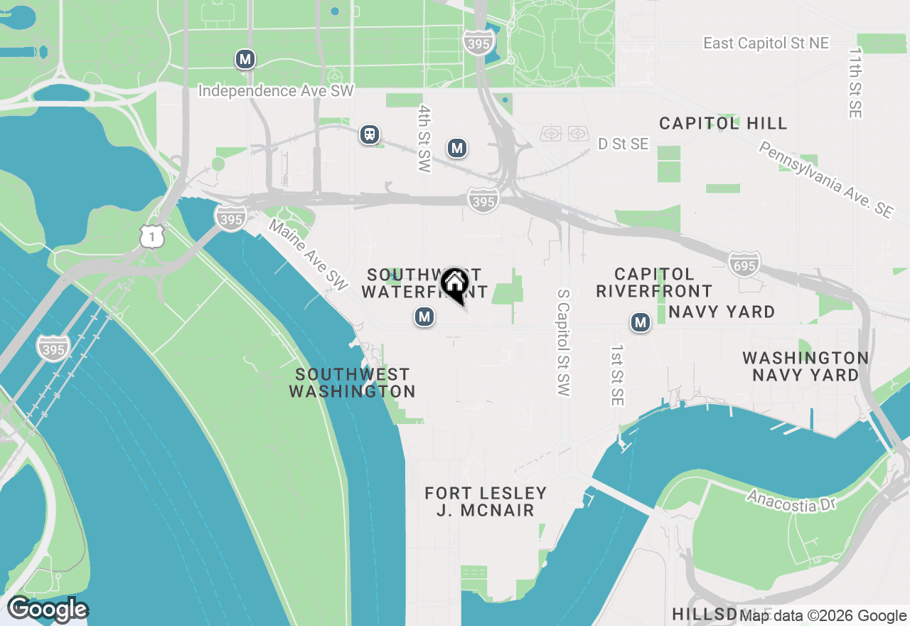 Map of 1101 3rd Street Sw #114, Washington, DC 20024