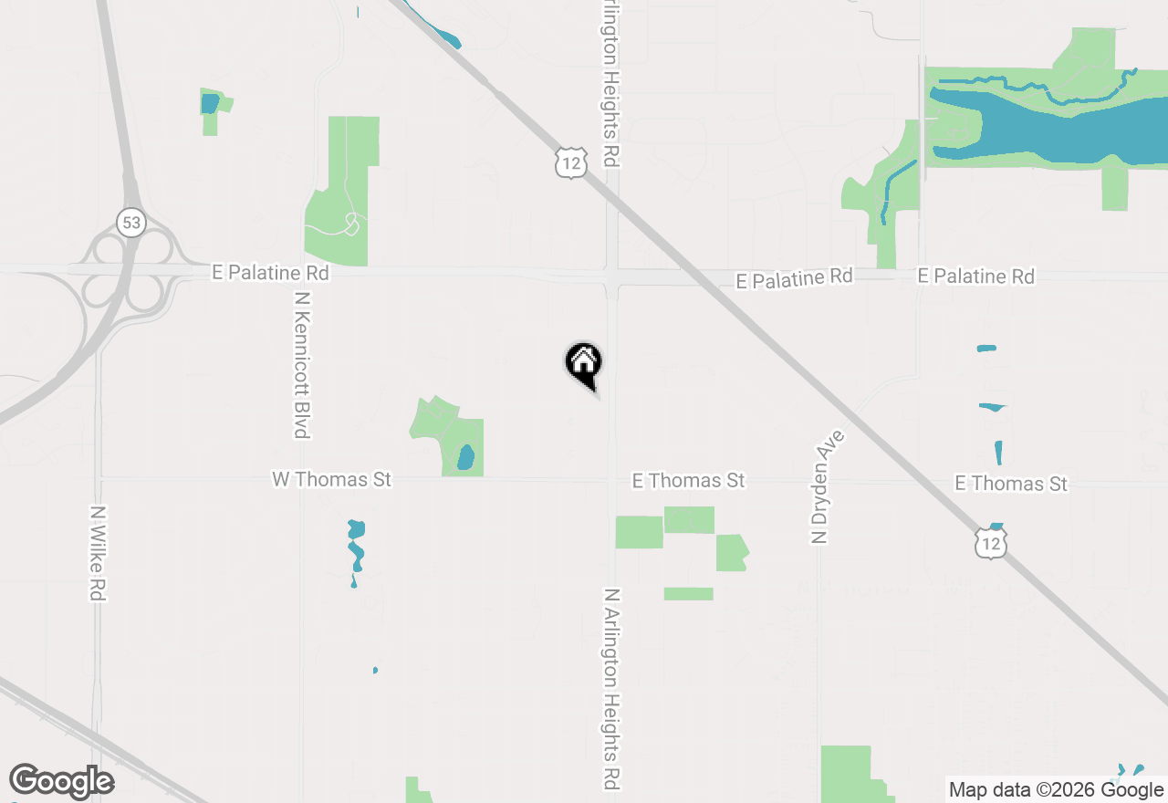 Map of 1603 N Evergreen Avenue, Arlington Heights, IL 60004