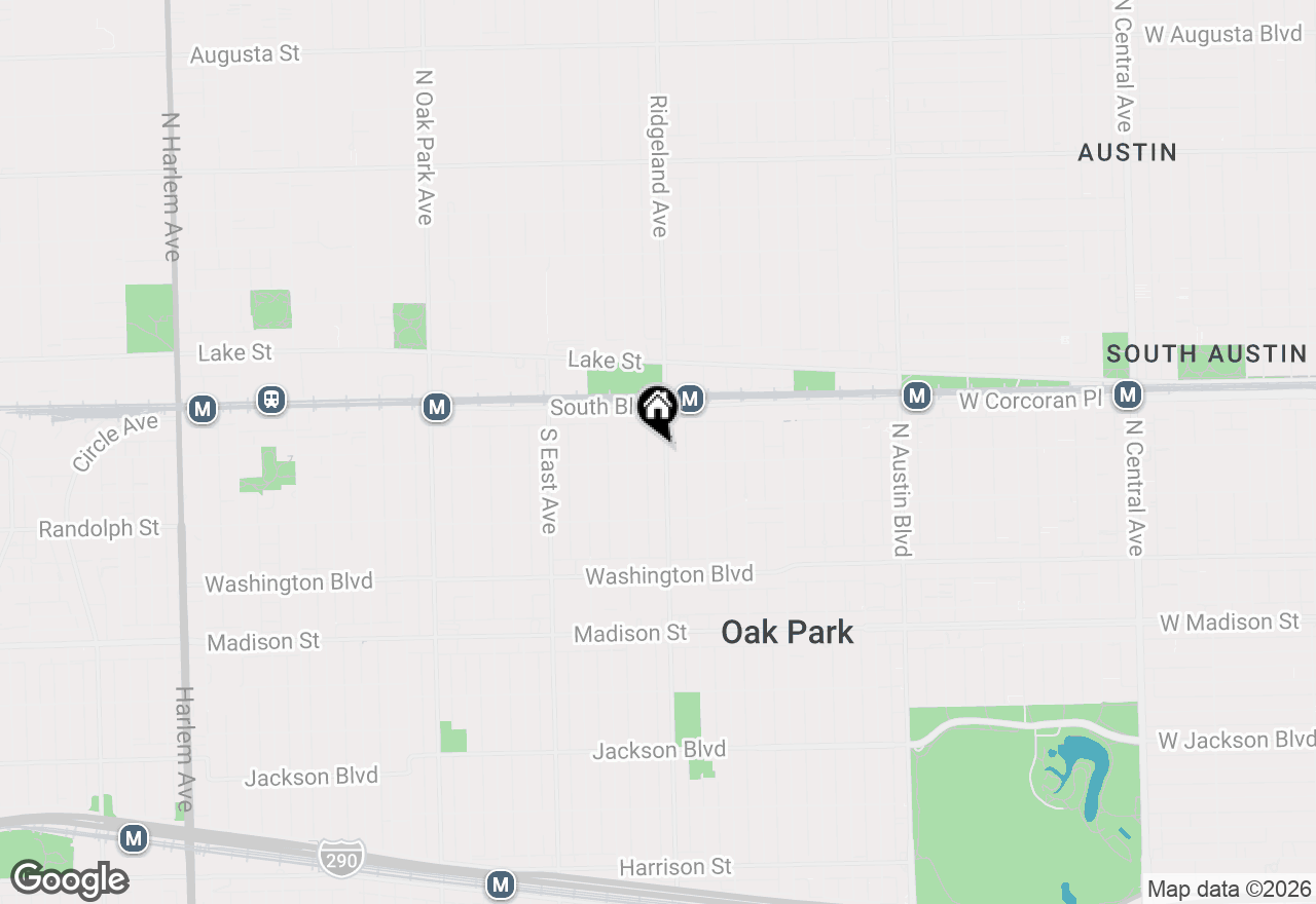 Map of 129 S Ridgeland Avenue, Oak Park, IL 60302